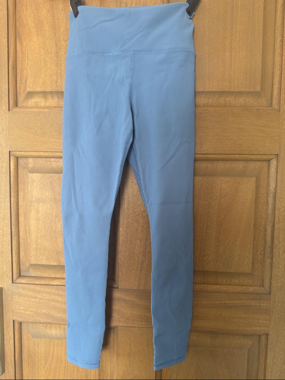 Athleta Ribbed High-Rise Leggings in Dusty Blue
